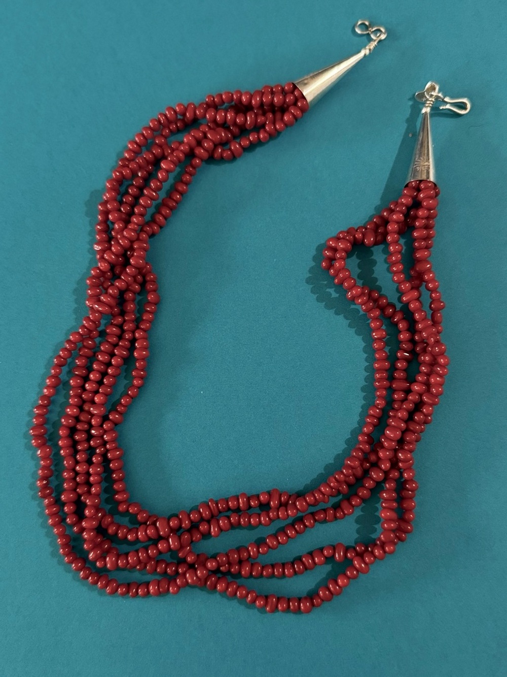 Vtg Native American Navajo M.G. sterling Silver Red
Coral